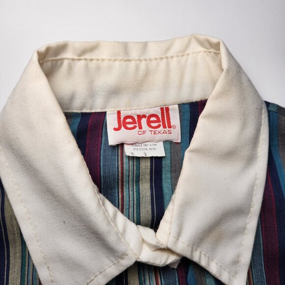 Vintage 70's Jerell Striped Shirt Dress 1970's Retro Mod Preppy Collared Dress S - Picture 6 of 6